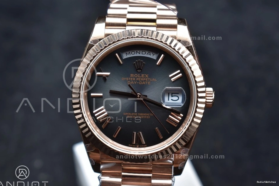 711 Dial Steel Weight) Best DayDate Slate Edition Ombre 904L President on V4 (Gain QF RG A2836 40 Bracelet Soft 1009